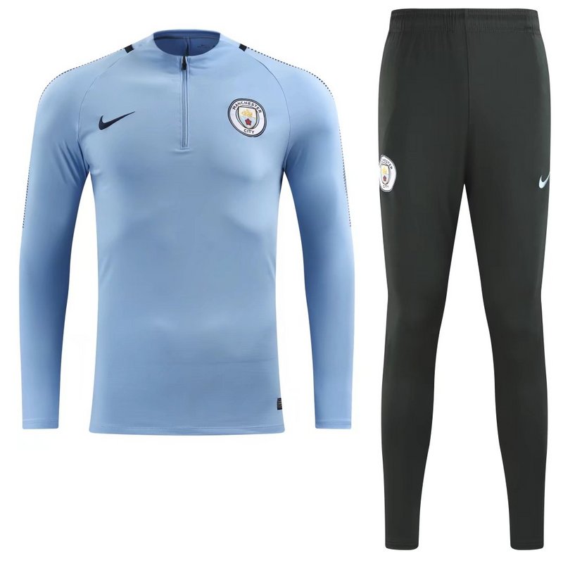 Manchester City Trainingsanzug 2017-18 Blau Licht Grau Fussballtrikots Günstig